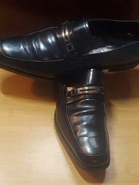 PRADA 2083 MEN'S BLACK LEATHER SLIP-ON LOAFERS SIZE 9.5 MADE IN ITALY